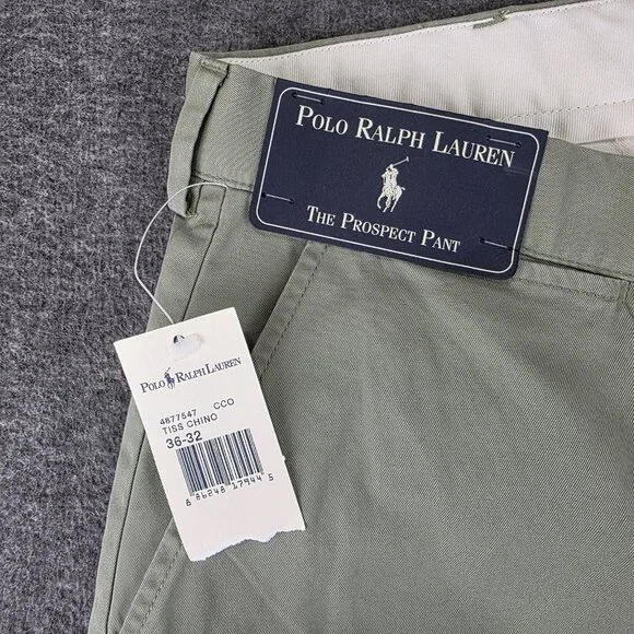 Polo Ralph Lauren Pants Mens 36x32 Green Chino Classic Fit Prospect Cotton